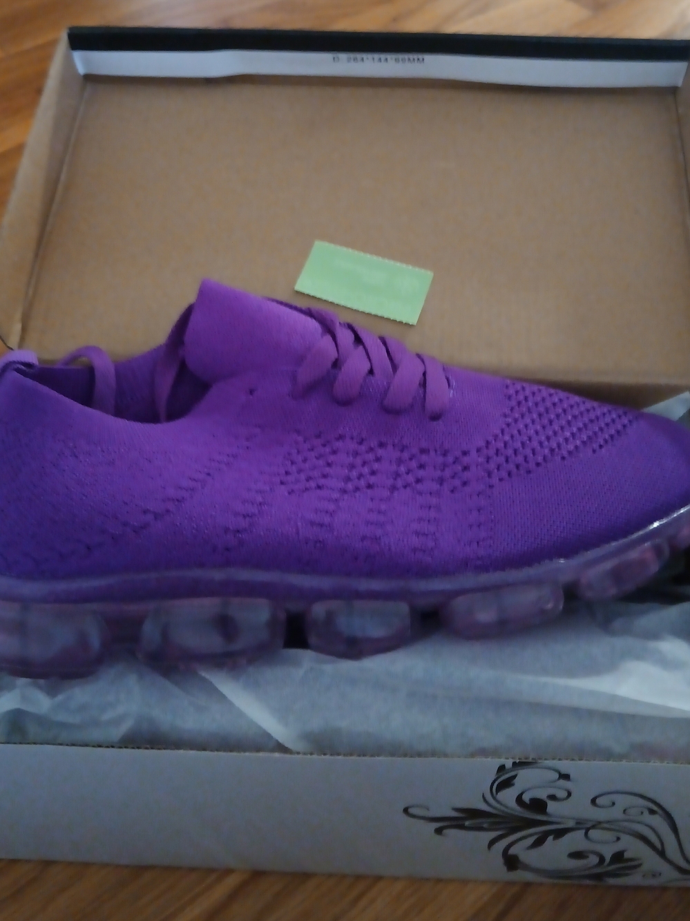 Women's Purple Knit Athletic Sneakers with Cushioned Bubble Sole